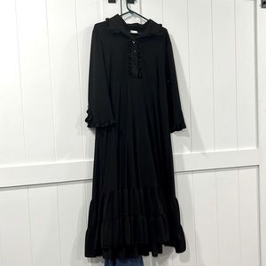 Zadie B’s Dress ruffles down back of dress. Black / 2X